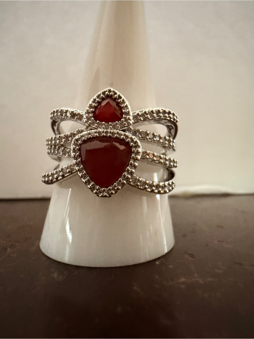 Bomb Party “Dazzled Ip” lab created Ruby fused w/ genuine Quartz.  Rhodium NWT